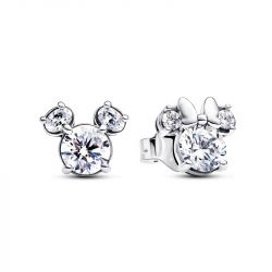 Boucles d'oreilles femme puces pandora scintillants disney mickey & minnie 293219c01 - boucles-d-oreilles-femme - edora - 0