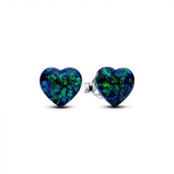 Boucles d'oreilles femme puces pandora moments cœur vert opalescent 293356c01 - boucles-d-oreilles-femme - edora - 0