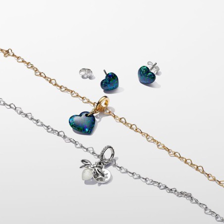 Boucles d'oreilles femme puces pandora moments cœur vert opalescent 293356c01 – boucles d'oreilles femme