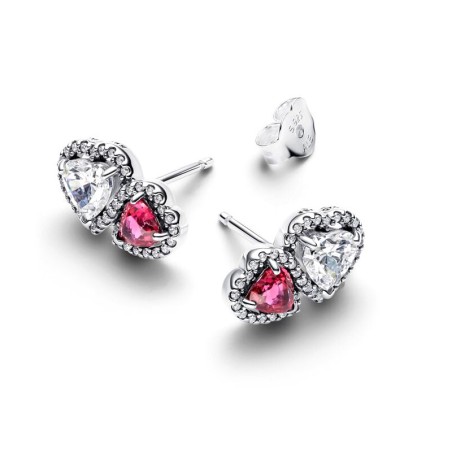 Boucles d'oreilles femme puces pandora timeless cœurs halo 293633c01 – boucles d'oreilles femme