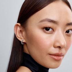 Boucles d'oreilles femme créoles pandora timeless ouvertes cœurs scintillantes 293657c01 - boucles-d-oreilles-femme - edora - 1