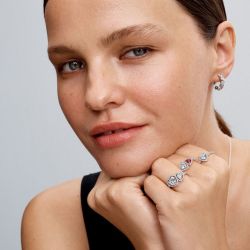 Boucles d'oreilles femme créoles pandora timeless ouvertes cœurs scintillantes 293657c01 - boucles-d-oreilles-femme - edora - 3