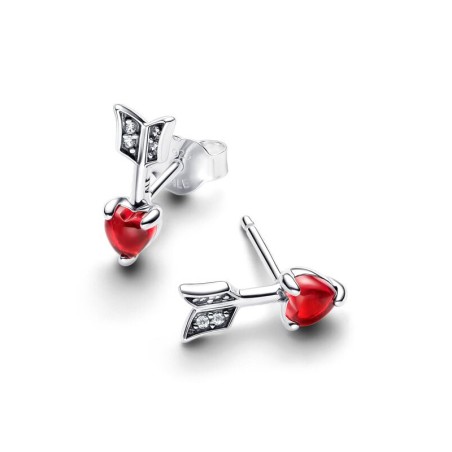 Boucles d’oreilles femme puces pandora moments flèche &amp; cœur en verre de murano 293668c01 – boucles d'oreilles femme