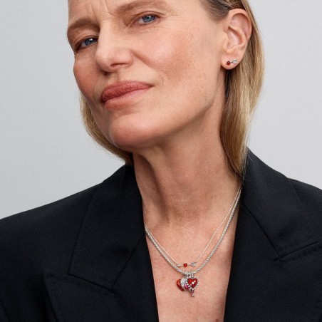 Boucles d’oreilles femme puces pandora moments flèche &amp; cœur en verre de murano 293668c01 – boucles d'oreilles femme