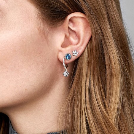 Boucles d'oreilles femme puces pandora timeless flocon de neige scintillant 299239c01 – boucles d'oreilles femme