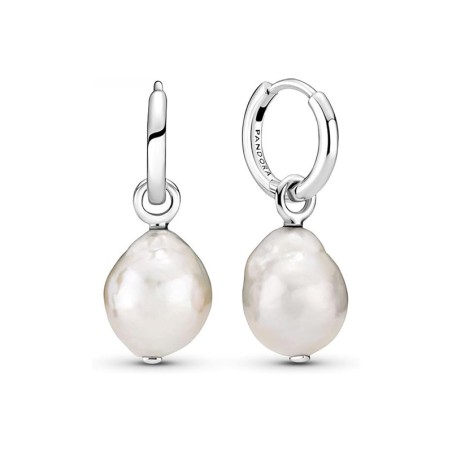 Boucles d'Oreilles Créoles Femme Pandora avec Perles de Culture d'Eau Douce 299426C01