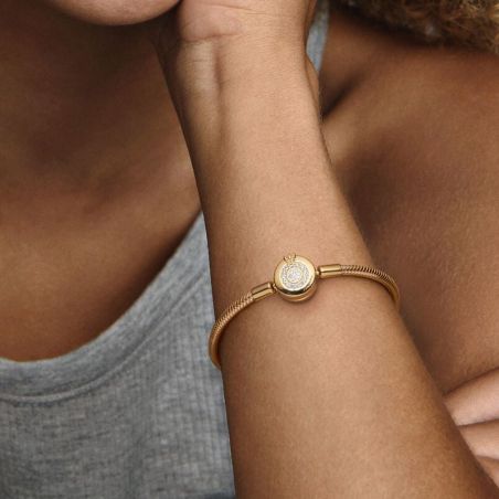 Bracelet or & argent, bracelet plaqué or, bracelet cuir & tissu - bracelets-fantaisie - edora - 2