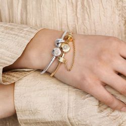 Bracelet femme pandora moments maille serpent o couronné scintillant 569046c01 - bracelets-fantaisie - edora - 4