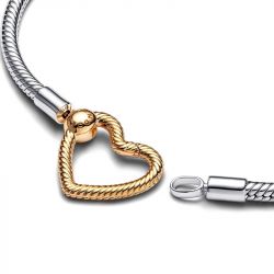 Bracelet femme pandora moments maille serpent fermoir cœur 569539c00 - bracelet-argent-femme - edora - 2