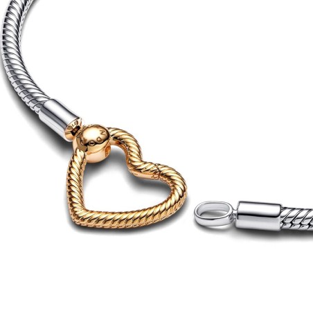 Bracelet femme pandora moments maille serpent fermoir cœur 569539c00 – bracelet argent femme