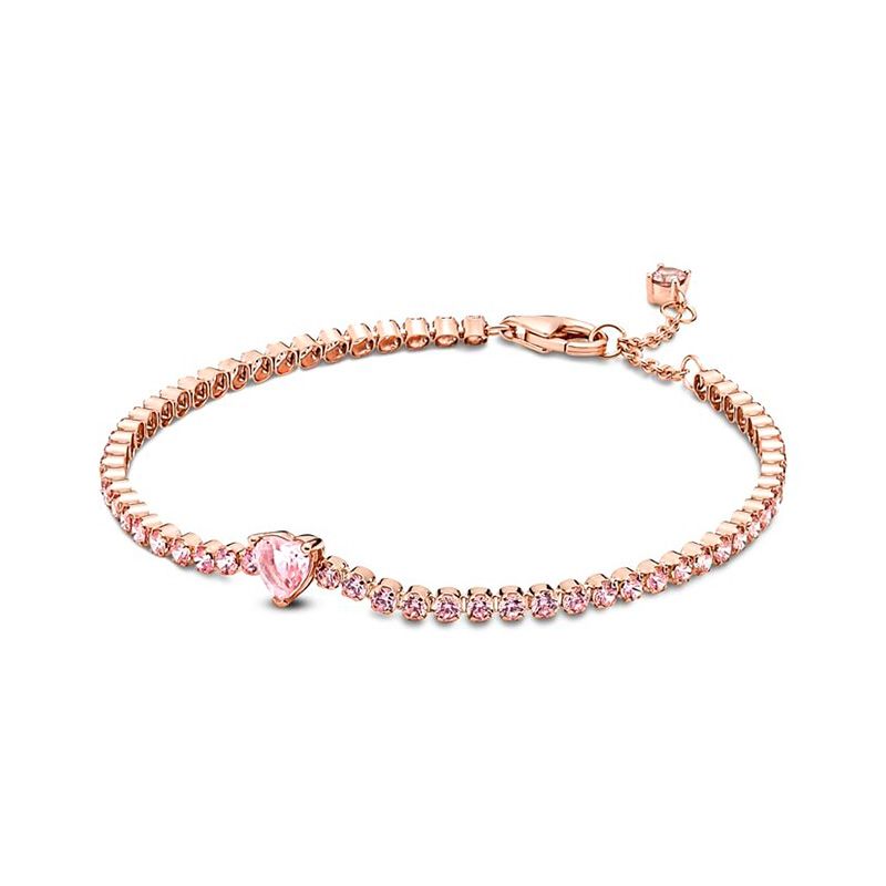 Bracelet femme pandora timeless rivière cœur scintillant 580041c01 - bracelets-fantaisie - edora