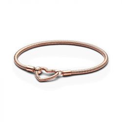 Bracelet femme pandora moments maille serpent fermoir cœur 582257c00 - plus-de-bracelets-femmes - edora - 0