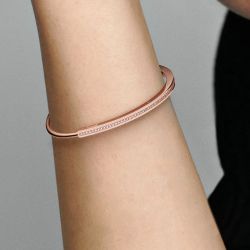 Bracelet femme pandora signature jonc pavé i-d 582313c01 - bracelet-argent-femme - edora - 1