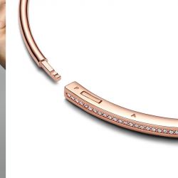 Bracelet femme pandora signature jonc pavé i-d 582313c01 - bracelet-argent-femme - edora - 3