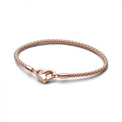 Bracelet femme pandora moments maille cloutée 582731c00 - bracelet-argent-femme - edora - 0