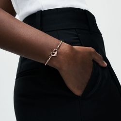 Bracelet femme pandora moments maille cloutée 582731c00 - bracelet-argent-femme - edora - 1