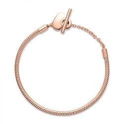 Bracelet femme pandora moments maille serpent barre en t cœur 589285c00 - bracelet-argent-femme - edora - 3