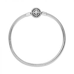 Bracelet femme pandora moments maille serpent halo 590038c01 - bracelet-argent-femme - edora - 3