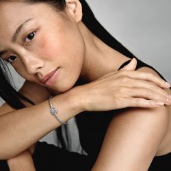 Bracelet femme pandora moments maille serpent halo 590038c01 - bracelet-argent-femme - edora - 4