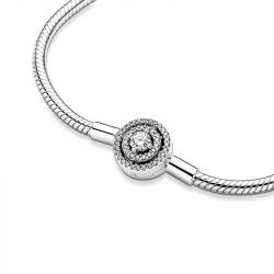 Bracelet femme pandora moments maille serpent halo 590038c01 - bracelet-argent-femme - edora - 5