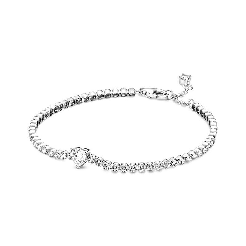 Bracelet femme pandora timeless rivière cœur scintillant 590041c01 - bracelet-argent-femme - edora