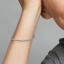 Bracelet femme pandora timeless rivière cœur scintillant 590041c01 - bracelet-argent-femme - edora - 1