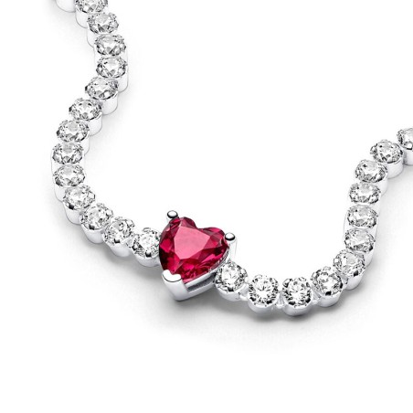 Bracelet femme pandora timeless rivière cœur rouge scintillant 590041c02 – bracelet argent femme
