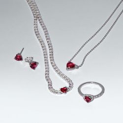 Bracelet femme pandora timeless rivière cœur rouge scintillant 590041c02 - bracelet-argent-femme - edora - 3