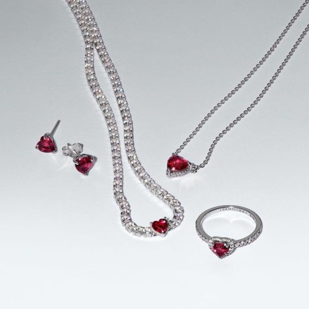 Bracelet femme pandora timeless rivière cœur rouge scintillant 590041c02 – bracelet argent femme