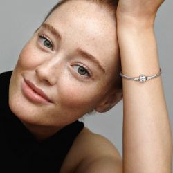 Bracelet femme pandora moments maille serpent fermoir barillet 590702hv - bracelet-argent-femme - edora - 3