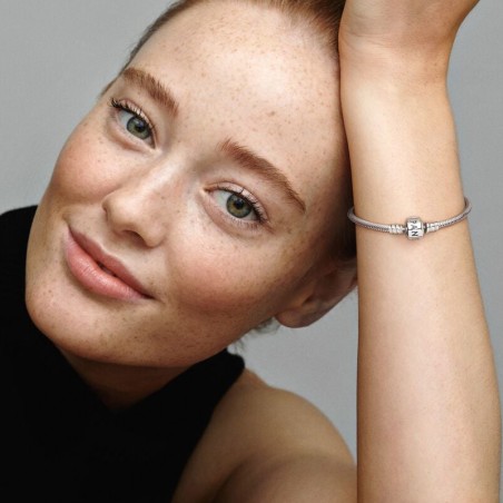 Bracelet femme pandora moments maille serpent fermoir barillet 590702hv – bracelet argent femme