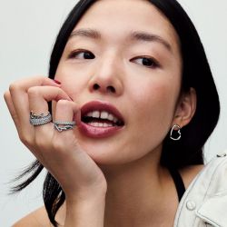 Bracelet femme pandora moments cœur & maille serpent 590719 - imports - edora - 3