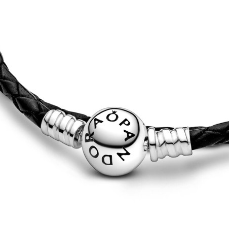 Bracelet femme pandora moments double en cuir noir 590745cbk – bracelet cuir femme