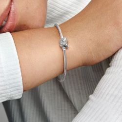 Bracelet femme pandora moments maille serpent fermoir papillon 590782c01 - bracelet-argent-femme - edora - 1