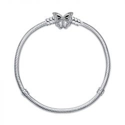 Bracelet femme pandora moments maille serpent fermoir papillon 590782c01 - bracelet-argent-femme - edora - 3