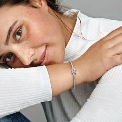 Bracelet femme pandora moments maille serpent fermoir papillon 590782c01 - bracelet-argent-femme - edora - 4