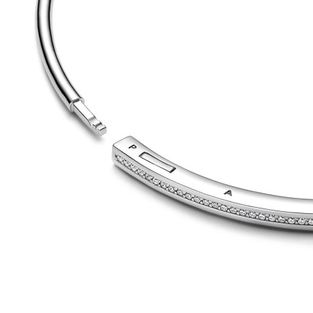 Bracelet femme pandora signature jonc pavé i-d 592313c01 – bracelet argent femme
