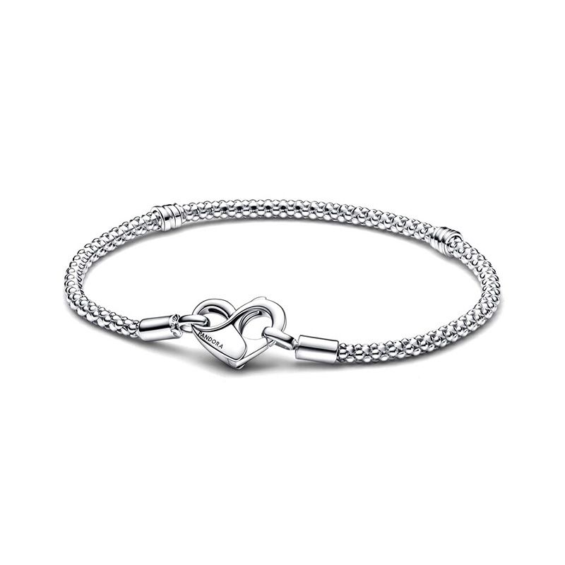 Bracelet femme pandora moments maille cloutée 592453c00 - bracelet-argent-femme - edora