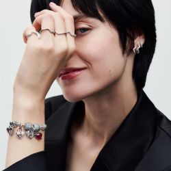 Bracelet femme pandora moments maille cloutée 592453c00 - bracelet-argent-femme - edora - 4