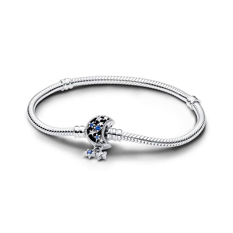 Bracelet femme pandora moments maille serpent fermoi lune scintillante 592819c01 - bracelet-argent-femme - edora