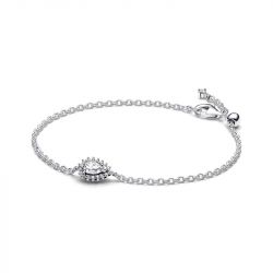 Bracelet femme pandora timeless chaîne halo poire scintillante 593001c01 - bracelet-argent-femme - edora - 0