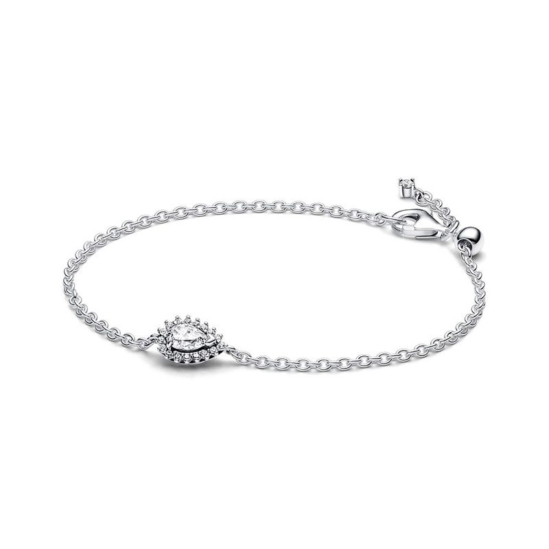 Bracelet femme pandora timeless chaîne halo poire scintillante 593001c01 - bracelet-argent-femme - edora