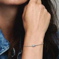 Bracelet femme pandora timeless chaîne halo poire scintillante 593001c01 - bracelet-argent-femme - edora - 1