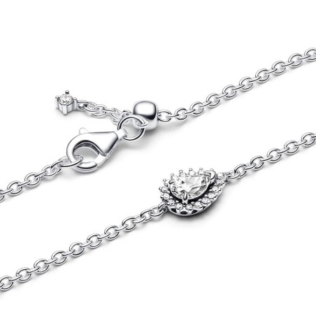 Bracelet femme pandora timeless chaîne halo poire scintillante 593001c01 – bracelet argent femme