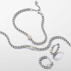 Bracelet femme pandora timeless perle de culture d'eau douce traitée & détails sertis grain 593173c01 - bracelet-argent-femme - edora - 3