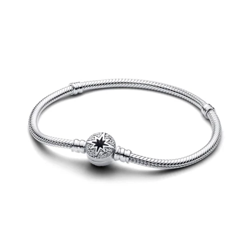 Bracelet Femme Pandora Moments Maille Serpent Fermoir Étoile Polaire 593584C01