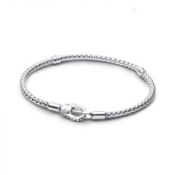 Bracelet femme pandora moments fermoir clouté & chaîne 593681c00 - bracelet-argent-femme - edora - 0