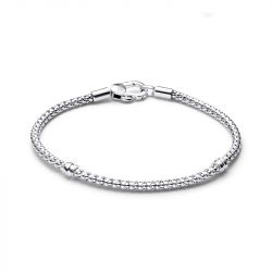 Bracelet femme pandora moments fermoir clouté & chaîne 593681c00 - bracelet-argent-femme - edora - 2