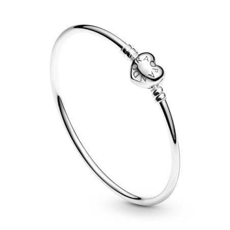 Bracelet femme pandora moments jonc fermoir cœur 596268 – bracelet argent femme