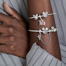 Bracelet femme pandora moments maille serpent fermoir disney pandora moments pavé minnie 597770cz - bracelet-argent-femme - edora - 5
